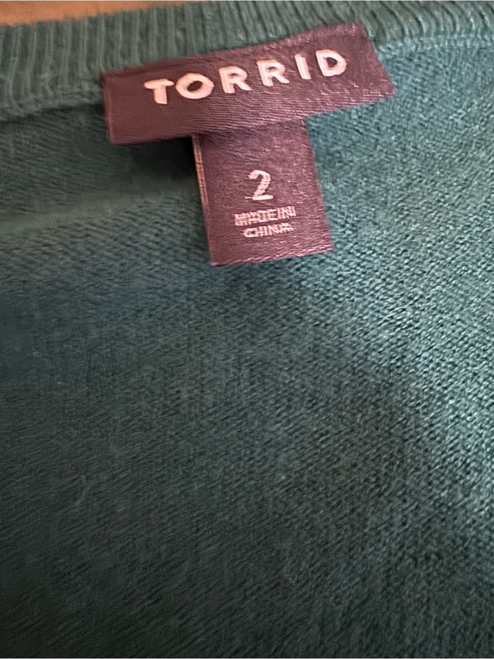 Torrid Crewneck Button-Front Sweater Cardigan - Forest Green Size 2 (2X) - Picture 3 of 5